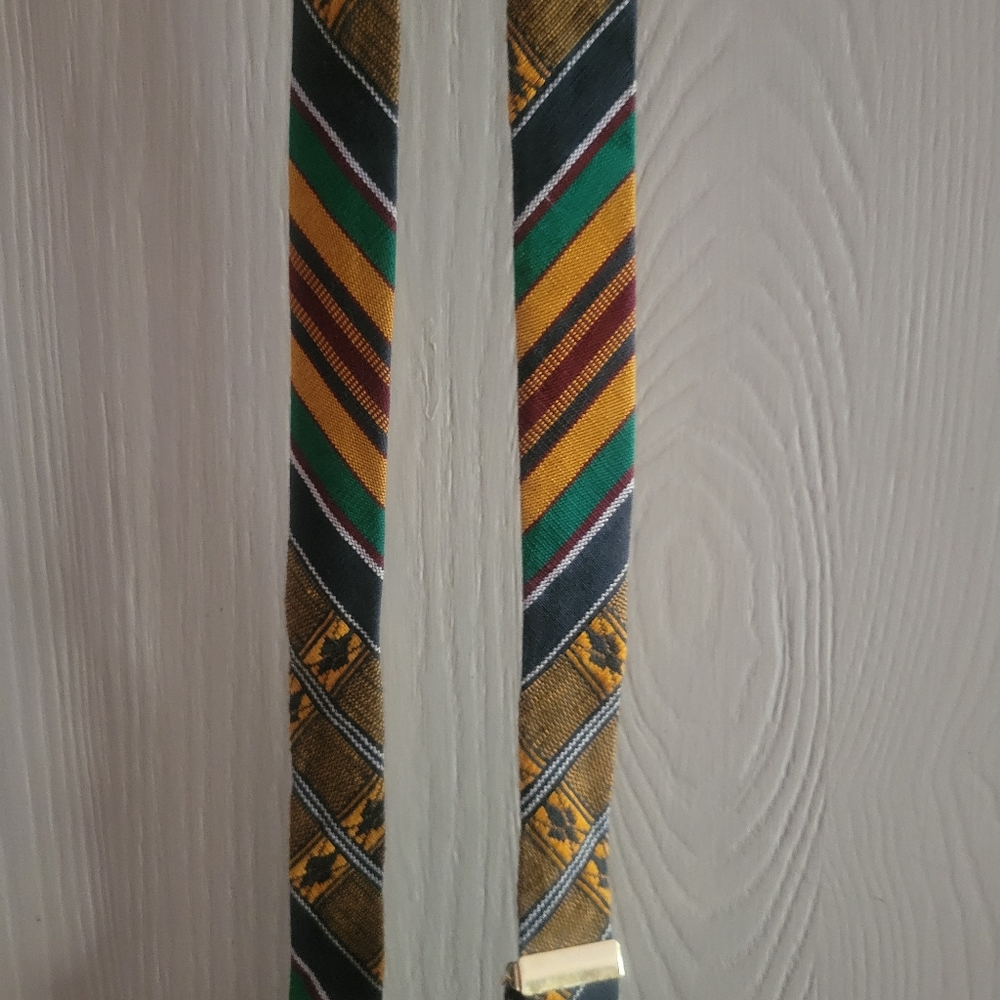 Pelican Suspenders Colorful Stripes Black & Gold Trim - Picture 9 of 10